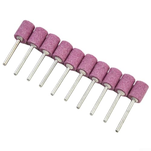 Zilimontt 10 Stück 12 mm Zylinder-Schleifköpfe mit 3 mm Schaft für Drehwerkzeuge, Chromkorund Befestigungspunkte für Jade, Holz, Metall, Polieren und Zilimontt 10 Stück 12 mm Zylinder-Schleifköpfe mit 3 mm Schaft für Drehwerkzeuge, Chromkorund Befestigungspunkte für Jade, Holz, Metall, Polieren und von Zilimontt