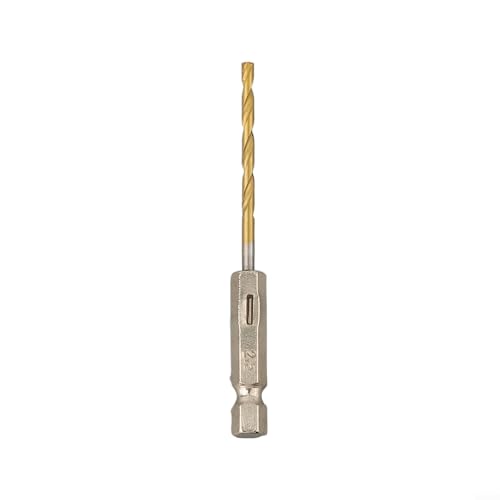 Zilimontt 13-teiliges HSS-Bohrer-Set, titanbeschichtet, mit 1/4-Zoll-Sechskantschaft, 1,5 mm - 6,5 mm Größen, Hochgeschwindigkeitsstahl für Holz-, Kunststoff-, Aluminium- und Metallbohrungen (2,5 mm) von Zilimontt