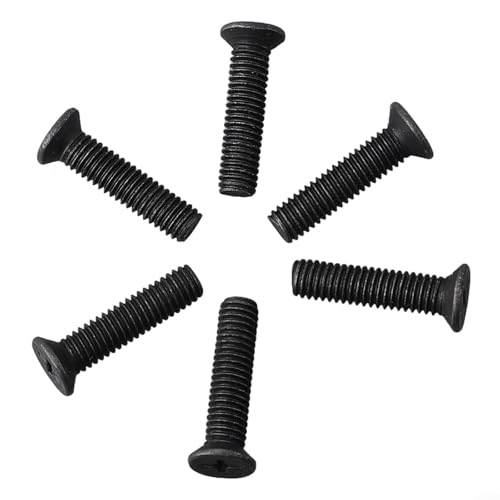 Zilimontt 6 Stück M5/M6 25 mm Linksgewinde-Befestigungsschraube für 1/2 Zoll und 3/8 Zoll UNF-Bohrfutterschaft-Adapter, Metall, schwarz, Hardware-Ersatzteile (M5 x 25 mm) von Zilimontt