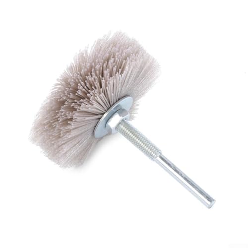 Zilimontt 80 mm Schleifscheibenbürste aus Nylon mit 6 mm Schaft für Holzarbeiten, Metall- und Steinpolieren, 80–600er Körnung, Drehwerkzeugaufsatz für Möbelbearbeitung und (320#) von Zilimontt