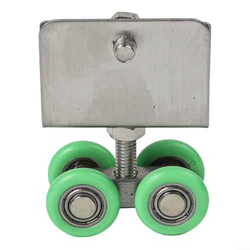 Zilimontt Edelstahl-Schiebetürrollen-Set mit vierrädrigen Nylon-Riemenscheiben für Duschraum, Glas, Falt- und Schiebetüren, inklusive Schrauben und Klemmen für Easy(4 Stück) von Zilimontt