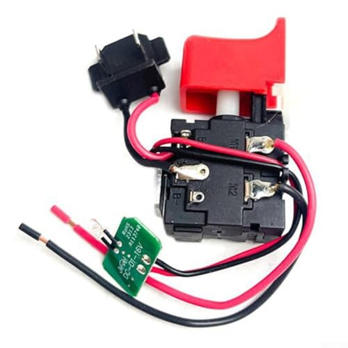 Zilimontt Elektrischer Bohrer-Auslöserschalter, Ersatz für Elektrowerkzeuge, Winkelschleifer, Drehzahlregelungstaste mit eingebautem Licht, einfache Installation und langlebiges Kunststoff-Metall von Zilimontt