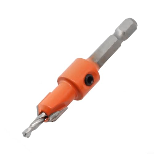 Zilimontt Kegelsenker-Bohrer, 1/4-Zoll-Sechskantschaft, Stufenbohrer für Holzbearbeitung, Pilotloch und Senkbohrung mit verstellbarem Anschlagkragen, legierter Stahl für Bohrmaschine, 1 Stück, Grau Zilimontt Kegelsenker-Bohrer, 1/4-Zoll-Sechskantschaft, Stufenbohrer für Holzbearbeitung, Pilotloch und Senkbohrung mit verstellbarem Anschlagkragen, legierter Stahl für Bohrmaschine, 1 Stück, Grau von Zilimontt