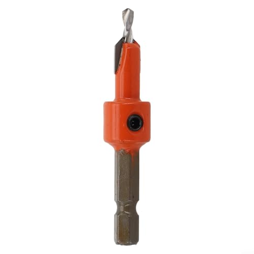 Zilimontt Kegelsenker-Bohrer, 1/4-Zoll-Sechskantschaft, Stufenbohrer für Holzbearbeitung, Pilotloch und Senkbohrung mit verstellbarem Anschlagkragen, legierter Stahl für Bohrmaschine, 1 Stück, Grau Zilimontt Kegelsenker-Bohrer, 1/4-Zoll-Sechskantschaft, Stufenbohrer für Holzbearbeitung, Pilotloch und Senkbohrung mit verstellbarem Anschlagkragen, legierter Stahl für Bohrmaschine, 1 Stück, Grau von Zilimontt