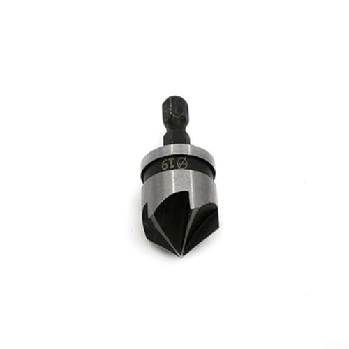 Zilimontt Kegelsenker-Bohrer-Set, 12 mm, 16 mm, 19 mm, 5-Nut-Fasenschneider mit 1/4-Zoll-Sechskantschaft für Holz- und Weichmetallbohrungen, 90-Grad-Schraubenvorbereitung, Carbon (19 mm) von Zilimontt