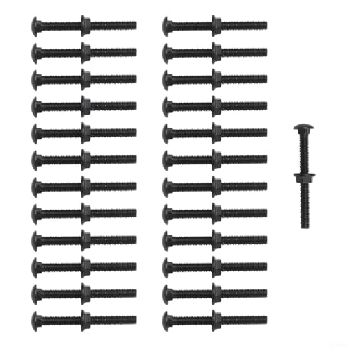 Zilimontt Schlossschrauben aus Edelstahl 304, M5 x 30 mm, mit Flanschmuttern für langlebige Bau-, Industriemaschinen und DIY-Projekte (M5 x 50 mm), 25 Stück von Zilimontt