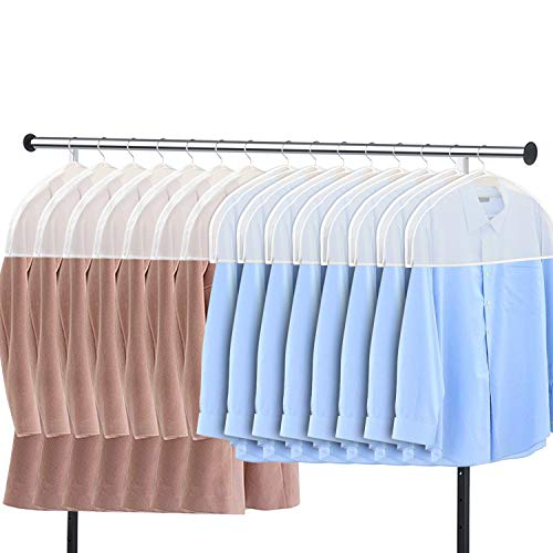 Zilink Schulter-Abdeckungen für Kleidung (15 Stück) Atmungsaktive Kleider-Staubschutz mit 5,1 cm Zwickel für Anzüge, Mäntel, Jacken, Kleiderschränke von Zilink