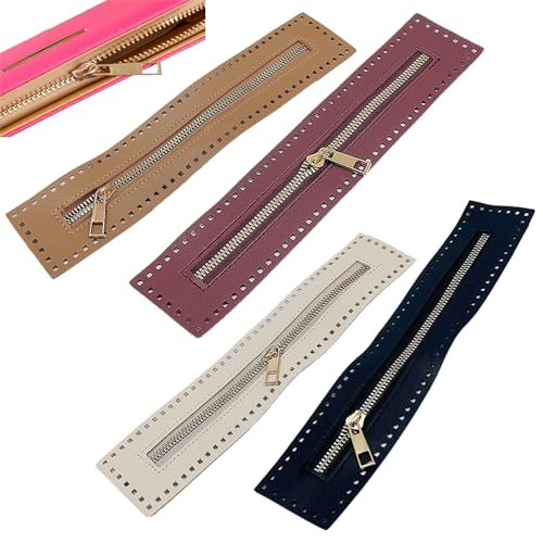 4 Stück Reißverschlüsse, PU-Leder-Reißverschluss zum Nähen, Metallreißverschlüsse, Reißverschlüsse zum Nähen, metallische Nylon-Spiralreißverschlüsse, für Nähen, Bastelprojekte, 27cm, 4 Farben 4 Stück Reißverschlüsse, PU-Leder-Reißverschluss zum Nähen, Metallreißverschlüsse, Reißverschlüsse zum Nähen, metallische Nylon-Spiralreißverschlüsse, für Nähen, Bastelprojekte, 27cm, 4 Farben von Zillary