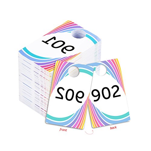 Zilpoo Live Sale Kunststoff-Etiketten, 001–999 Nummer-Serie, normale und umgekehrte Kleiderbügelkarten, wiederverwendbare Mantelkaros, wählen Sie ein Set von 100 Nummern (901–999) von Zilpoo
