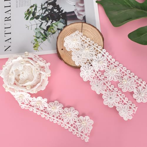 Zimoer 10 Yard Spitzenband Blumen Weiß, 4mm Dekoband Spitzen Spitzenborte, Spitzen Blumen Applikation, Für DIY-Kleid-Dekoration, Nähhandwerk, Hochzeitskleid, Verschönerung Zimoer 10 Yard Spitzenband Blumen Weiß, 4mm Dekoband Spitzen Spitzenborte, Spitzen Blumen Applikation, Für DIY-Kleid-Dekoration, Nähhandwerk, Hochzeitskleid, Verschönerung von Zimoer