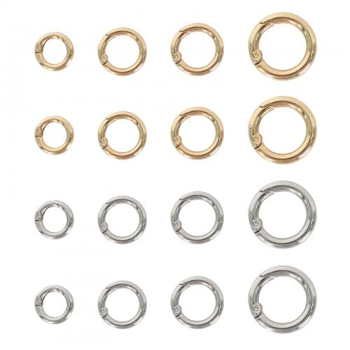 16 Stück Rund Karabinerhaken 13/17/19/25 mm, Zink Legierung Rund Karabinerring, Ringkarabiner Karabinerhaken, Runde Karabiner Ring Schlüsselring O-Ring-Karabiner, für DIY Tasche Geldbörse Handtasche von Zimoer