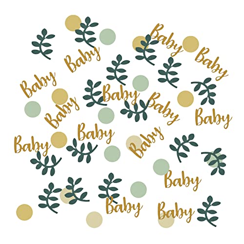 Babyparty Deko Konfetti, 100 Stück Oh Baby Grün Gold Babyparty Deko, Babyparty Tischdeko Konfetti Dekoration Neutral, Konfetti Baby Party Gender Reveal Party Deko, Babyshowerparty Konfetti Deko von Zimoer