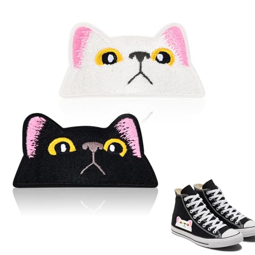 Katze Bügelflicken,2 Stück Aufnäher Patches Katze,Bügel Patches,Klett Patches,Flicken Zum Aufbügeln,Schwarze Katze,Für Jeans, Kleidung, Rucksack Dekoration Katze Bügelflicken,2 Stück Aufnäher Patches Katze,Bügel Patches,Klett Patches,Flicken Zum Aufbügeln,Schwarze Katze,Für Jeans, Kleidung, Rucksack Dekoration von Zimoer