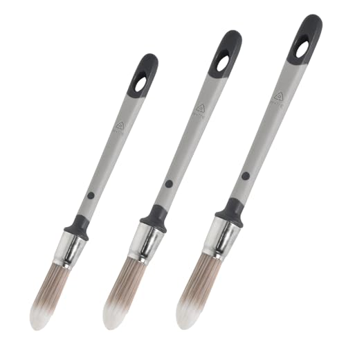 Kleine Pinsel für Wände und Decken, 3 Stück Rund Lackierpinsel Set, 0,45/0,6/0,75 Zoll Spitz Fein Malerpinsel Malwerkzeug für Ecken, Fenster, Schränke, Zäune, Kanten, Schmale Bereiche und Ausbessern Kleine Pinsel für Wände und Decken, 3 Stück Rund Lackierpinsel Set, 0,45/0,6/0,75 Zoll Spitz Fein Malerpinsel Malwerkzeug für Ecken, Fenster, Schränke, Zäune, Kanten, Schmale Bereiche und Ausbessern von Zimoer