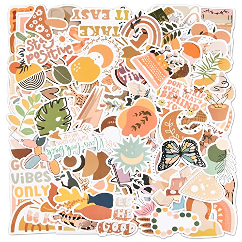 Zimoer 100 Stück Boho Aufkleber Stickers, Wasserdicht Vinyl Stickers, Boho Aesthetic Stickers, Aesthetic Böhmische Aufkleber, Böhmischer Stil Aufkleber für Laptop Telefon Wasserflasche Skateboard von Zimoer