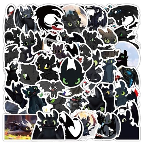 Zimoer 120 Stück Toothless Aufkleber Pack – Premium Vinyl Sticker Set mit wasserdichter UV-Schutzschicht – Ideal für Laptop, Koffer, Wasserflasche, Skateboard & mehr von Zimoer