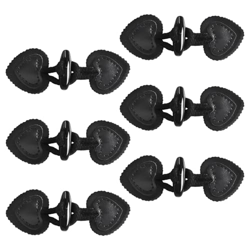 Zimoer 6 Paare Knebelverschlüsse aus Leder, Knebelknöpfe für Jacken, Mäntel und Strickwaren, 11-18 cm, Schwarz - Hochwertige Lederknöpfe mit modischem Design von Zimoer