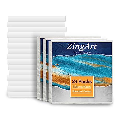 ZingArts 10x10cm Mini-Leinwand-Staffelei-Set – Großpackung mit 24 kleinen gespannten weißen Leinwänden zum Malen, Basteln, Zeichnen, Dekoration, Geschenk, Kunstprojekt, Heimwerken, Kunstbedarf ZingArts 10x10cm Mini-Leinwand-Staffelei-Set – Großpackung mit 24 kleinen gespannten weißen Leinwänden zum Malen, Basteln, Zeichnen, Dekoration, Geschenk, Kunstprojekt, Heimwerken, Kunstbedarf von ZingArts