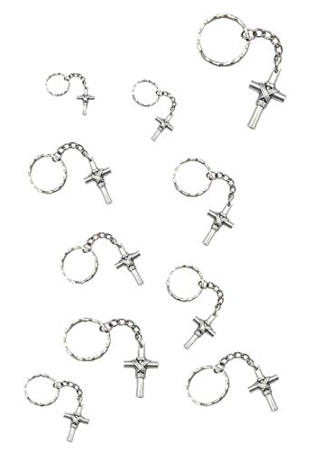 10 Stück Kreuz mit Schlüsselanhänger. Kreuz Kommunion, Konfirmation Gastgeschenke, christliche Geschenkideen von Zinngeschenke