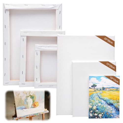 Keilrahmen Leinwand Set, 6 Stück verschiedene Größen 30x20/20x15/15x10 cm für Öl- Acrylmalerei, Künstlertafelbilder, Leinwand zum Bemalen für Acrylfarben, Canvas Malen & Basteln Keilrahmen Leinwand Set, 6 Stück verschiedene Größen 30x20/20x15/15x10 cm für Öl- Acrylmalerei, Künstlertafelbilder, Leinwand zum Bemalen für Acrylfarben, Canvas Malen & Basteln von Zinueen