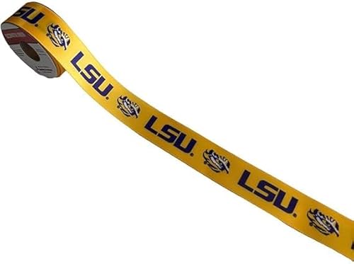 LSU Satin-Dekoband, 2,2 cm, lizenziert von den USA lizenzierte Bögen, offizielles Lizenzprodukt, 5 m LSU Satin-Dekoband, 2,2 cm, lizenziert von den USA lizenzierte Bögen, offizielles Lizenzprodukt, 5 m von Zip Sew Craft
