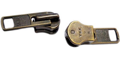 Zipperstop Antique Brass Slider Zipper Repair Solution YKK #10 antikem Messing (1 Schieber/Packung) von YKK
