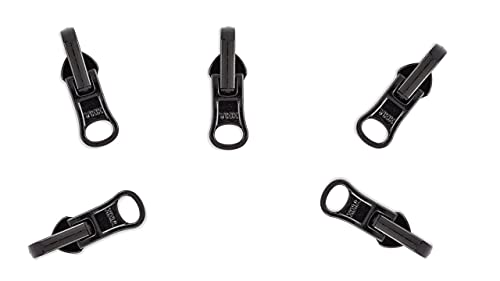 Reißverschluss-Reparaturlösung – Nr. 5 YKK-Jackenspule wendbare Schieber – Farbe: Schwarz (5 Schieber pro Packung) Hergestellt in den USA. von Zipperstop
