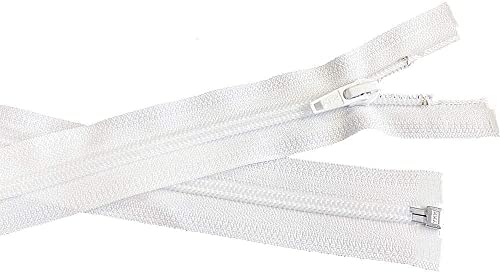 YKK-Jacken-Reißverschluss Nr. 5 – wählen Sie Ihre Länge, Farbe: Weiß, hergestellt in den USA (1 Reißverschluss pro Packung) (61 cm) von Zipperstop