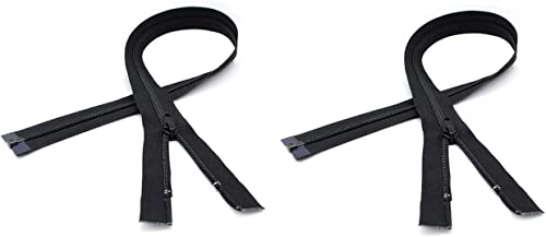 Zipperstop JN Black #3 Coil Nylon Trennreißverschluss – perfekt für leichte Jacken und Sportbekleidung – wählen Sie Ihre Länge – 2 Reißverschlüsse pro Packung (Schwarz – 76,2 cm) von Zipperstop