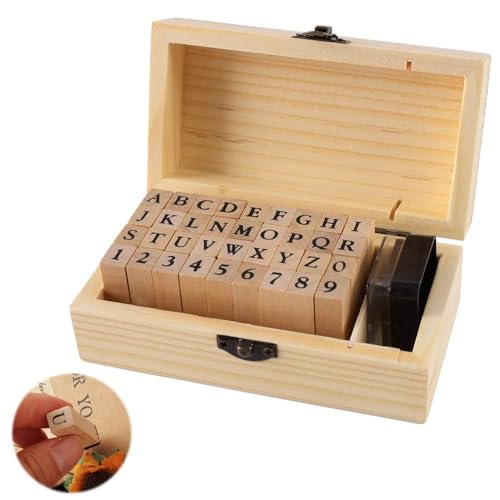 Letter Alphabet Stempel Set,26 PCS Alphabet Stempel + 10 PCS Buchstabenstempel Holzstempel für Handwerk Tinte Stempel Siegel Set mit hölzernen Aufbewahrungsbox für Kartenherstellung Scrapbooking Letter Alphabet Stempel Set,26 PCS Alphabet Stempel + 10 PCS Buchstabenstempel Holzstempel für Handwerk Tinte Stempel Siegel Set mit hölzernen Aufbewahrungsbox für Kartenherstellung Scrapbooking von Ziranee