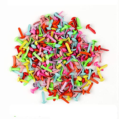 Mini Brads,200 Stück Musterklammern Bunte Brads Farbige Brad Runde Brads Verschlussklammern für Craft Stamping Scrapbooking DIY 5.5 * 11MM Mini Brads,200 Stück Musterklammern Bunte Brads Farbige Brad Runde Brads Verschlussklammern für Craft Stamping Scrapbooking DIY 5.5 * 11MM von Ziranee