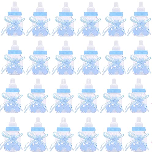 Süßigkeitsflasche Baby Shower, 24 STÜCKE Baby Shower Süßigkeiten Füllbare Süßigkeitsflaschen Baby Shower Dekorationen Babyflasche für Jungen Mädchen Partybedarf Taufe Taufe Geburtstagsdekoration von Ziranee