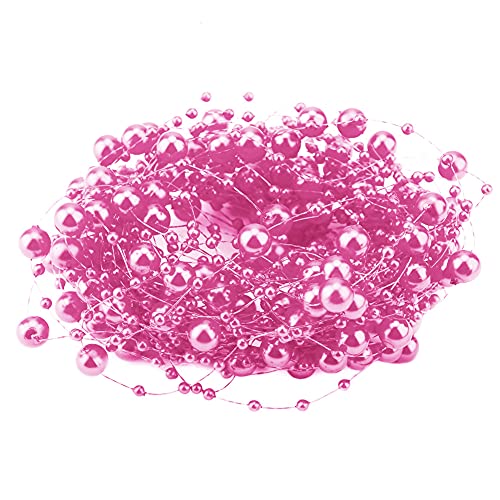 10 m Angelschnur künstliche Perlen Perlen Halskette DIY Hochzeit Party Dekoration Stränge Perlen Schnur Perlen (Rose Red) von Zisemeil