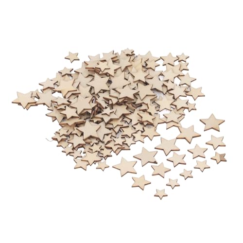 200 Stück unlackierte Holz-Stern-Ausschnitte, 10/12/15/20 mm, blanko, Holzstücke, Sterne, Ornamente für Hochzeit, Party von Zisemeil