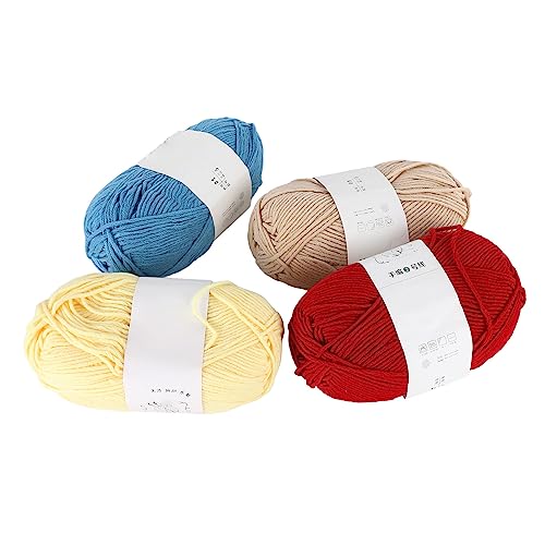 4 Stück Häkelgarn 2 mm breit, hautfreundlich, reißfest, Baumwollgarn zum Stricken, Basteln (#1) von Zisemeil