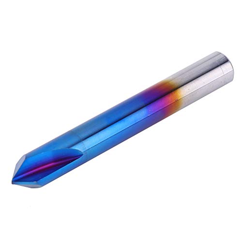90 Grad Fase Fräser 2 Flöte Blau Beschichtung Wolfram Stahl Hartmetall Fräser (10 * 75L) von Zisemeil