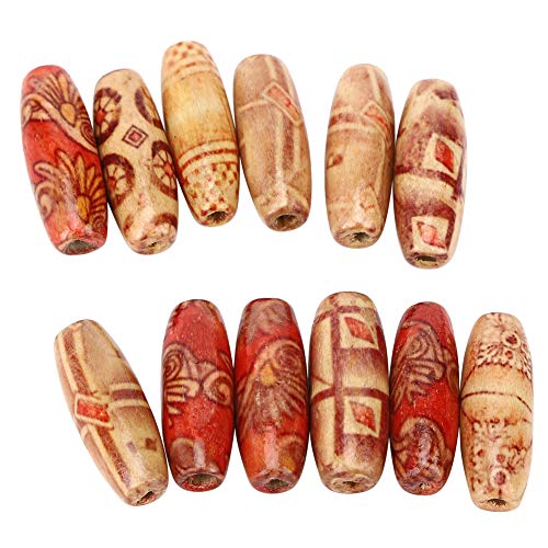 Holzperlen, ovale Form, bemalte Holzperlen, Schmuckherstellung, Zubehör, 23 x 8 mm, 200 Stück von Zisemeil