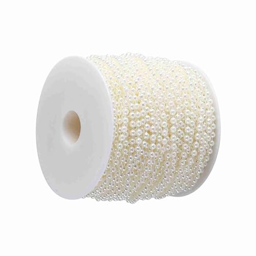 Perlenvorhang, 40 m/Rolle, Kunstperlen 4 mm, DIY-Ornamente, Perlenvorhang, Dekoration für Party, Festival, Hochzeit (Beige) von Zisemeil