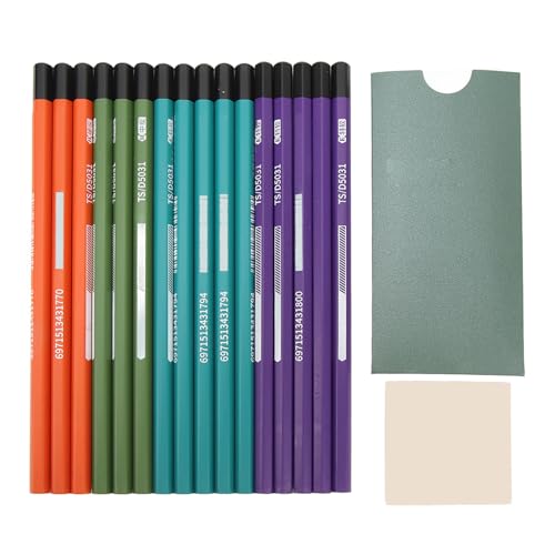 Zisemeil 16-teiliges Kohlestift-Zeichenset, weich, mittelhart, Kohlestift-Set zum Zeichnen, Skizzieren, Schattieren von Zisemeil