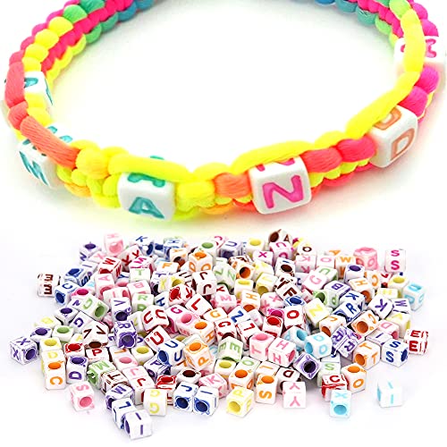 Zisemeil Acrylperlen, quadratisch, DIY, handgefertigt, Zubehör, englisches Alphabet, 6 mm, bunt, 500 Stück von Zisemeil