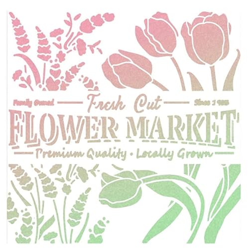 Schablone 20x20cm - Flower market. Schablone, Stencil Schablone 20x20cm - Flower market. Schablone, Stencil von Zita´s Creative