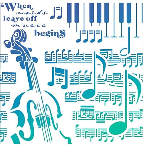 Schablone 20x20cm - Music begins. Schablone, Stencil Schablone 20x20cm - Music begins. Schablone, Stencil von Zita´s Creative