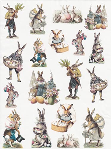 Zita´s Creative Reispapier A4 - Vintage Easter Bunnies. Motiv-Strohseide, Strohseidenpapier, Decoupage Papier Zita´s Creative Reispapier A4 - Vintage Easter Bunnies. Motiv-Strohseide, Strohseidenpapier, Decoupage Papier von Zita´s Creative