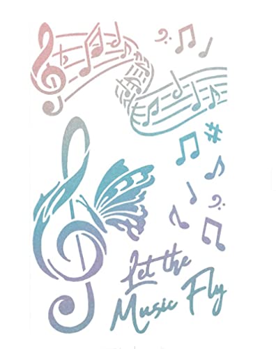 Zita`s Creative Schablone 14x24cm - Let the music fly. Schablone, Stencil Zita`s Creative Schablone 14x24cm - Let the music fly. Schablone, Stencil von Zita´s Creative