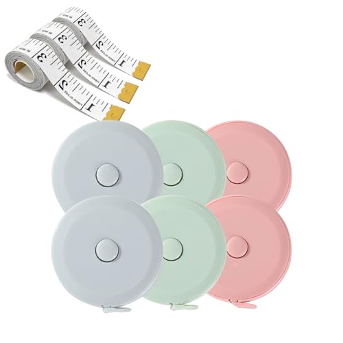 6 Packungen einziehbares Maßband, 3 Stück weiches Maßband für Körpermaße, 152,4 cm, doppelseitiges Nähband für Handwerk, Stoff, Stoff, Nähen, Schneider, Gewichtsverlust, Körper 6 Packungen einziehbares Maßband, 3 Stück weiches Maßband für Körpermaße, 152,4 cm, doppelseitiges Nähband für Handwerk, Stoff, Stoff, Nähen, Schneider, Gewichtsverlust, Körper von Zivcaer