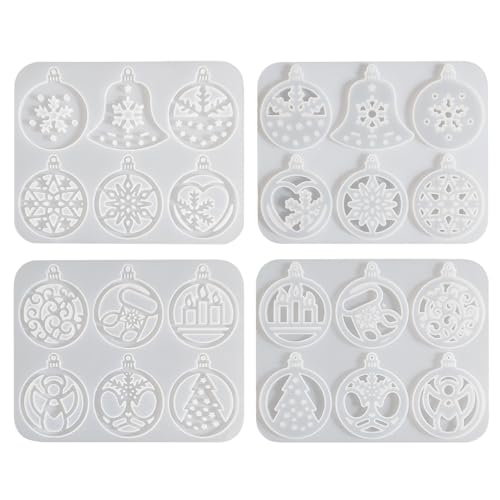 Zixrmor Silikonformen gießformen 3 Stück,Silikonform Weihnachten Gießformen mit Stern,Weihnachtsbaum,Schneeflocke,Rentier, Liebe， Silikonformen Gießformen Weihnachtenfür DIY Harz, Weihnachtsdeko (1) von Zixrmor