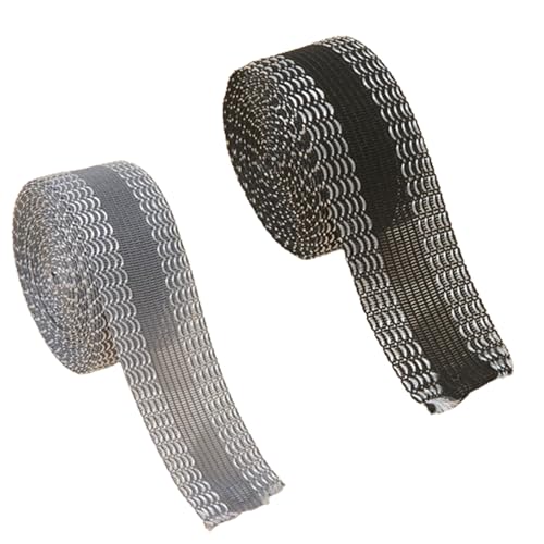 Ziyero Bügelband Hose Kürzen Nahtband Gardinenband Schwarz + Grau 10M x 2.5cm von Ziyero