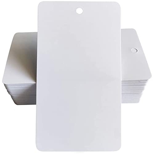Ziyero Umweltfreundlich Papieranhänger Rechteck Kraftpapier Tags Kartonetiketten, mit Loch für Schnur oder Quaste, für Preisschilder, DIY, Sammelalben, Geschenk dekorationen usw—300 Stück (weiß) von Ziyero