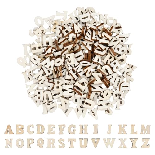 Ziyonix 208 Holzbuchstaben (je 8 von A-Z), Mini Holz Buchstaben für Wohnkultur Frühkindliche Bildung, Scrabble Holzbuchstaben, Hölzerne Großbuchstaben Set für DIY Kunsthandwerk Hochzeitsfest Party von Ziyonix