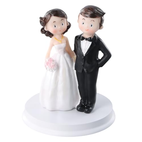 Ziyonix Brautpaar Figuren für Hochzeitstorte, Tortenfigur Hochzeit, Braut Bräutigam Figuren für Hochzeitsdekoration, Hochzeitspaar Figurens mit Blume für Hochzeit Trauung von Ziyonix